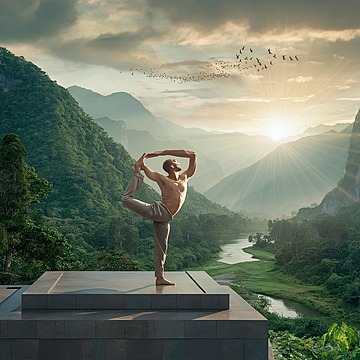 María Moon en práctica de yoga